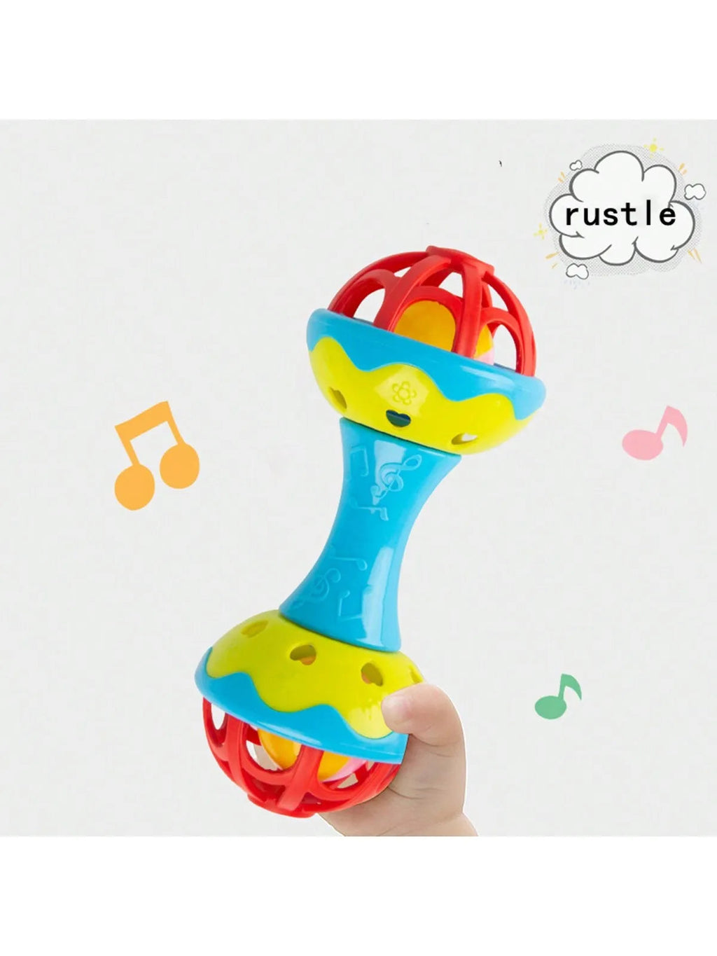 1pieces couleur aléatoire Toequins à deux têtes Rattles à main apaisants Ratchs jouets pour bébés Rattle Baby Nibble Toys bébé 0 - babyshop