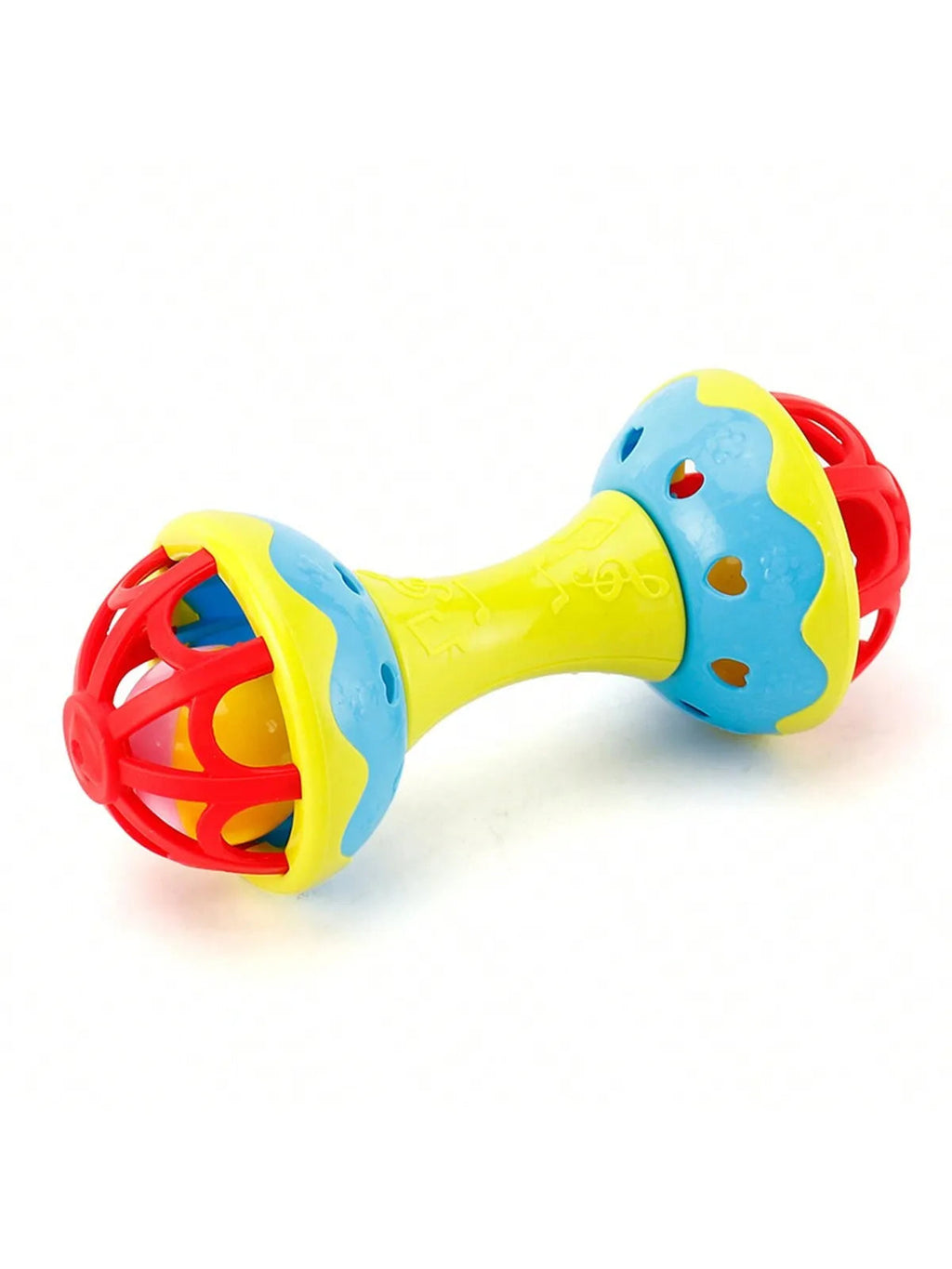 1pieces couleur aléatoire Toequins à deux têtes Rattles à main apaisants Ratchs jouets pour bébés Rattle Baby Nibble Toys bébé 0 - babyshop